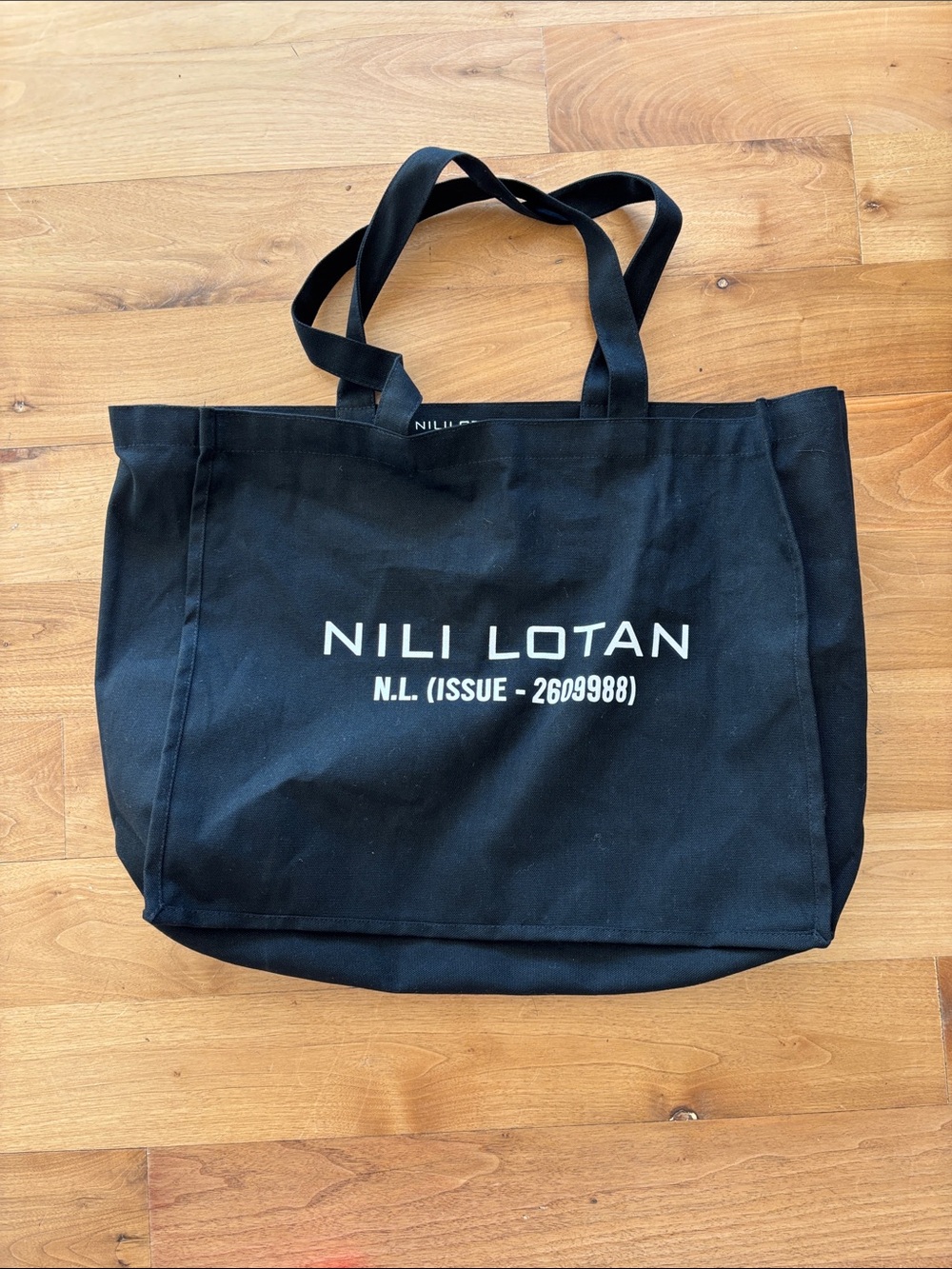 Nili Lotan Black Canvas Logo Tote